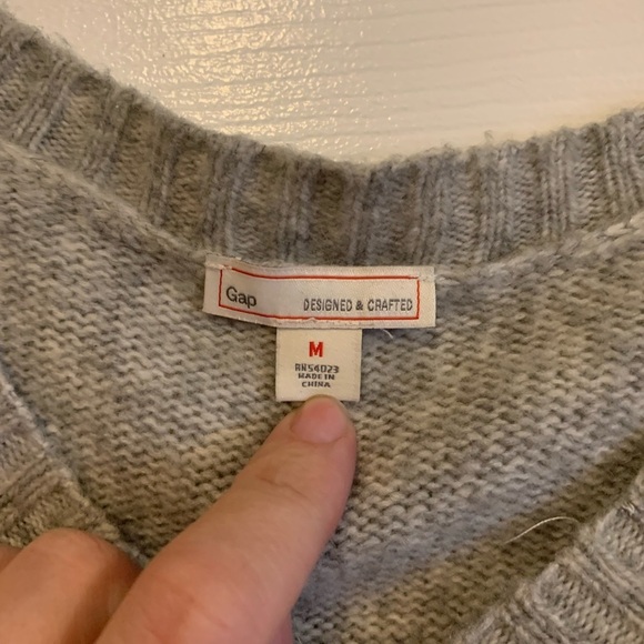 Gap grey long sleeve wool blend knit sweater - Picture 4 of 7